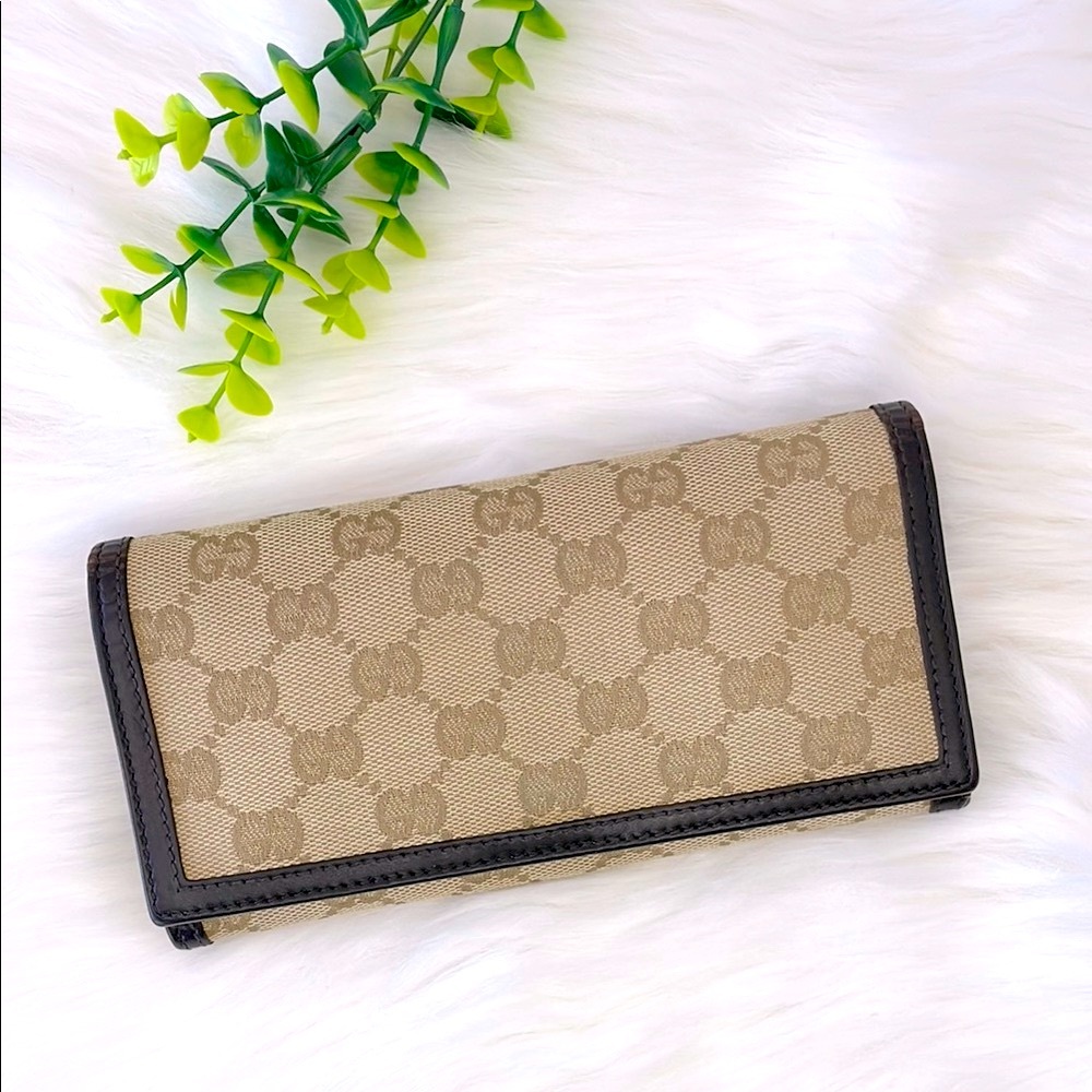 Gucci Monogram Canvas Long Fold Wallet - Picture 1 of 16